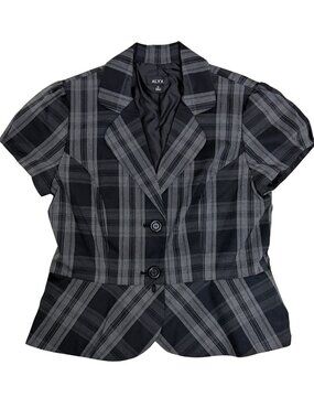 $600 ALYX Plaid Blazer Blouse Luxury Jacket Business Casual Womens 12/Large